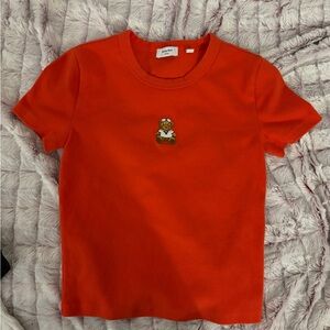 Aritzia Ander Bori Teddy Bear Embroidered Tee